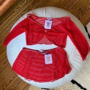 Savage x Fenty Come Thru Cupid 2-Piece Set in Red
Both size small